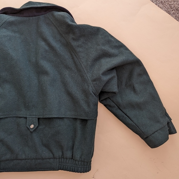 Clipper Mist Retro Vintage Dark Green Wool Bomber Jacket Size Large - Picture 5 of 14